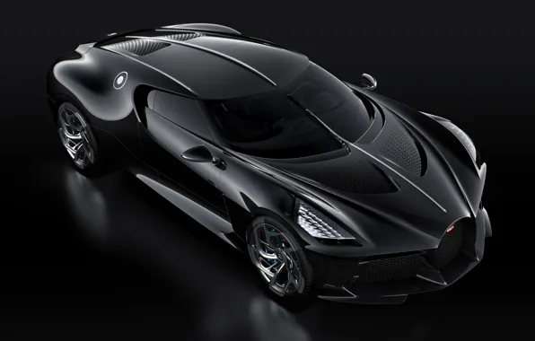 Machine, black, lights, Bugatti, stylish, hypercar, The Black Car