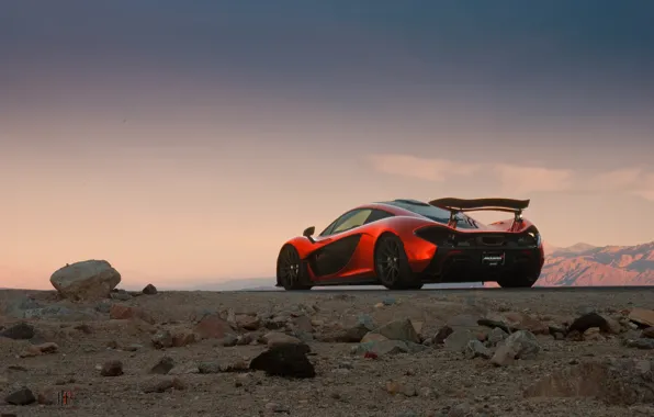 Picture McLaren, Orange, Death, Sand, Supercar, Valley, Spoiler, Hypercar