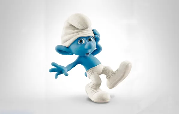 Picture cartoon, leather, cap, blue, character, the Smurfs, the smurfs