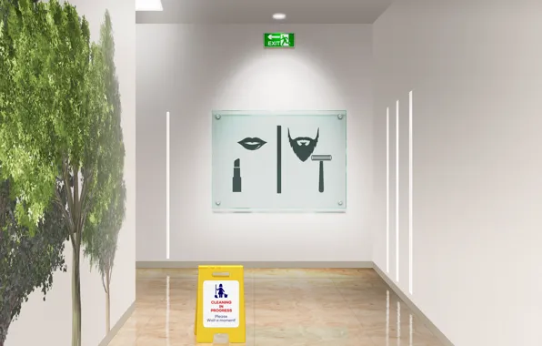 Sign, public restroom, toilet sign