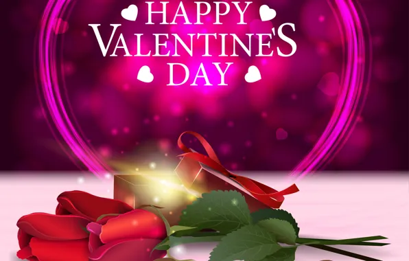 Love, flowers, gift, heart, graphics, roses, candy, Valentine's day