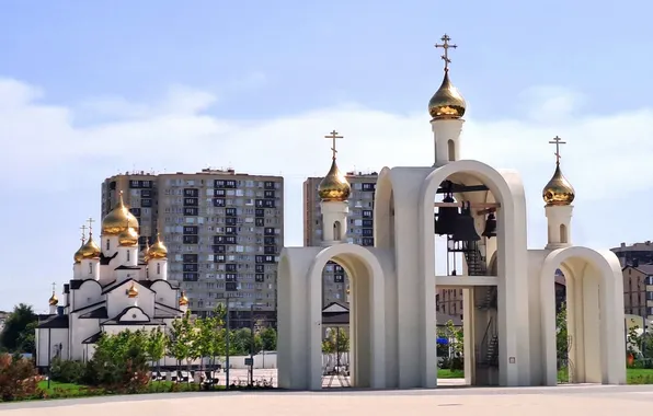 Chapel, Temple, The bell tower, Anapa, Epiphany Park