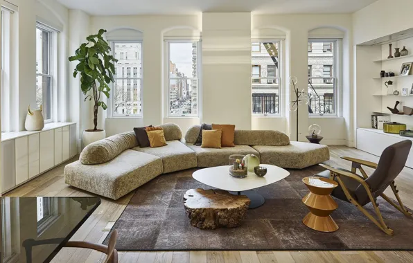 Interior, megapolis, NYC, living room, Flatiron Residence