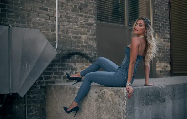 Picture look, style, model, jeans, figure, legs