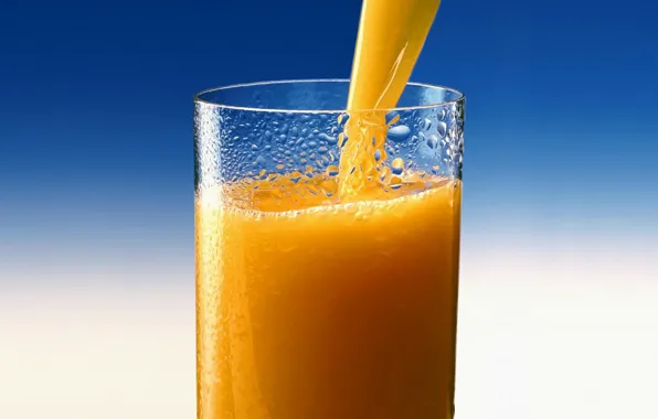 Glass, orange, juice, juice, Orange