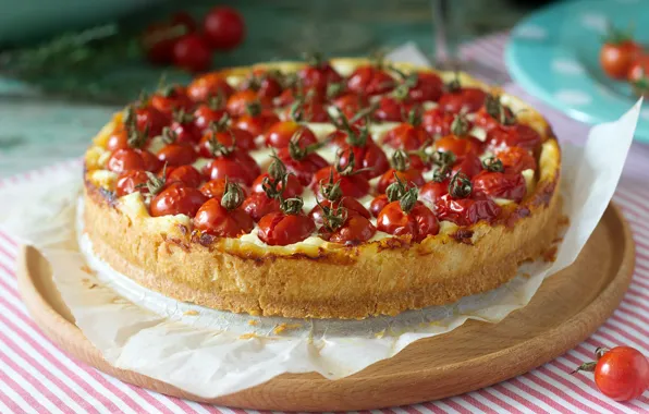 Paper, table, cheese, pie, yummy, pizza, parchment, tomatoes