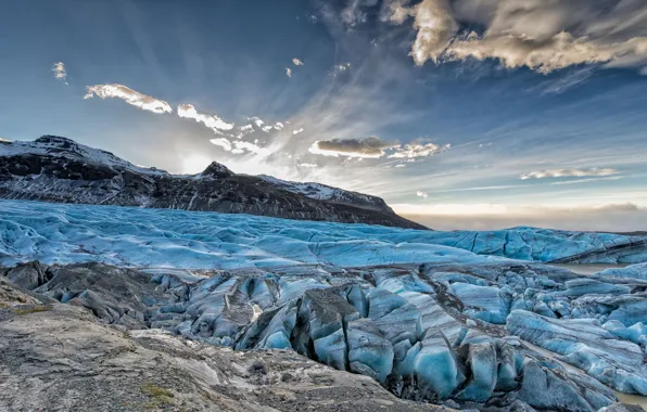 Ice, winter, mountains, nature, glacier