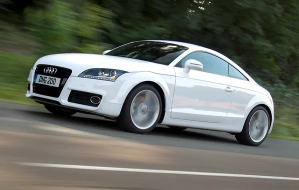 Road, white, Audi, audi, coupe, coupe, 2.0, the front