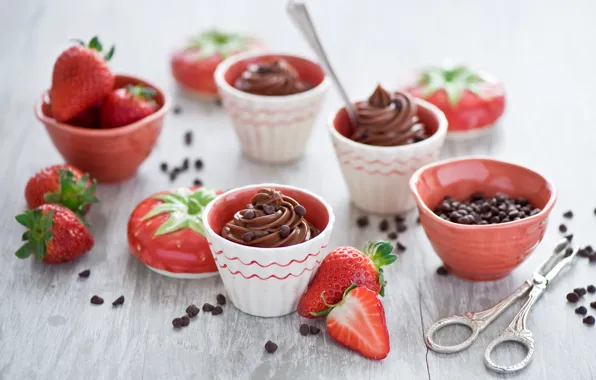 Picture food, chocolate, strawberry, fruit, cream, food, fruit, sweet