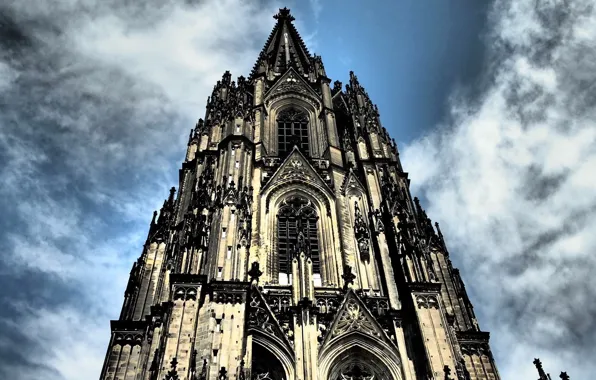 The sky, Germany, Cathedral, structure, Cologne