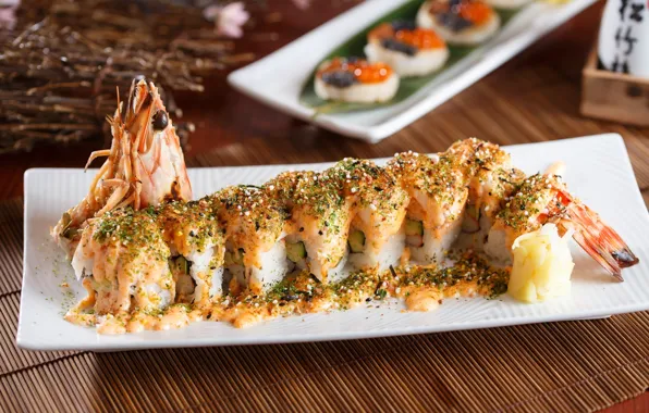 Figure, sushi, shrimp