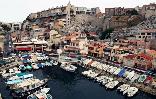 Picture France, boats, port, France, harbour, Marseille, Vallon des Auffes, Marseille