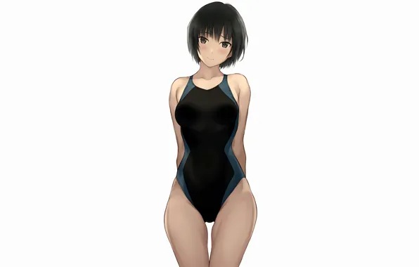 Picture girl, sexy, anime, beautiful, short hair, pretty, swimsuit, attractive