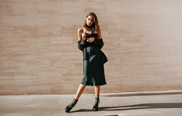 Wallpaper city, girl, black, dress, girl framed, views