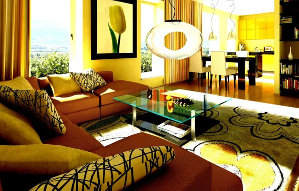 Design, living room, interior, home, high, contrast