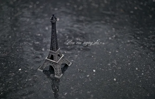Picture asphalt, water, background, rain, earth, Wallpaper, mood, Eiffel tower