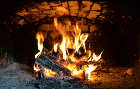 Fire, wood, oven