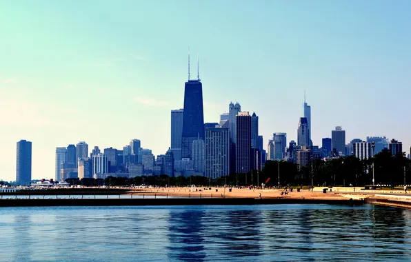 The city, river, skyscrapers, Chicago, Chicago, Illinois