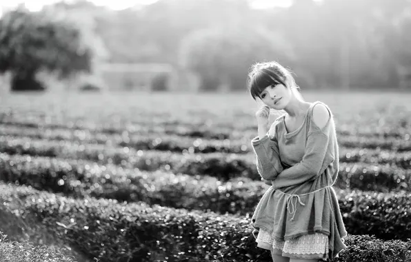 Girl, nature, Asian