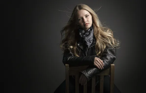 Portrait, jacket, chair