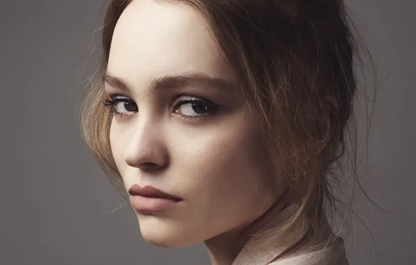 Picture look, girl, background, portrait, Lily Rose Depp