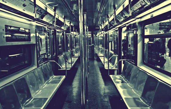 New York, Metro, Railings, Seat, The car