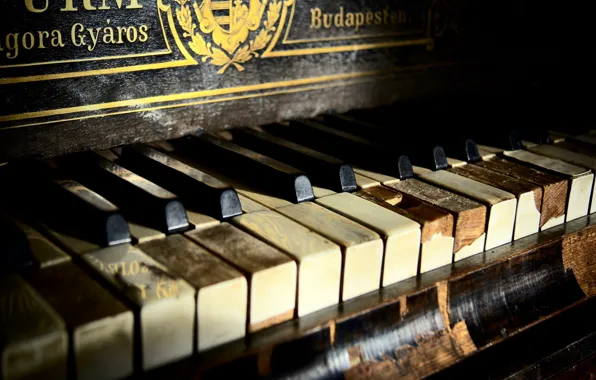 Picture music, keys, old, piano