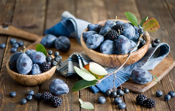Berries, blueberries, fruit, still life, plum, BlackBerry, blueberries, Anna Verdina