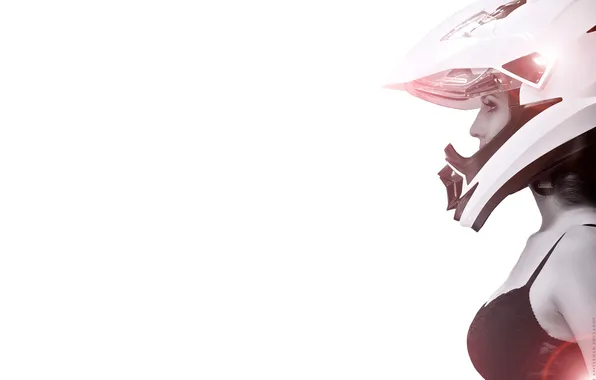 White, chest, girl, glare, Wallpaper, black, Moto, motorcycle