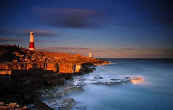 Picture sea, water, stones, the ocean, shore, lighthouse