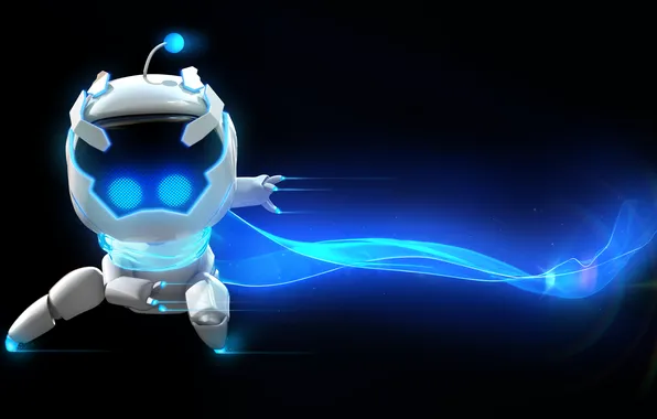 Games, Robot, Black background, Playstation 5, 2024 Games, Astro Bot