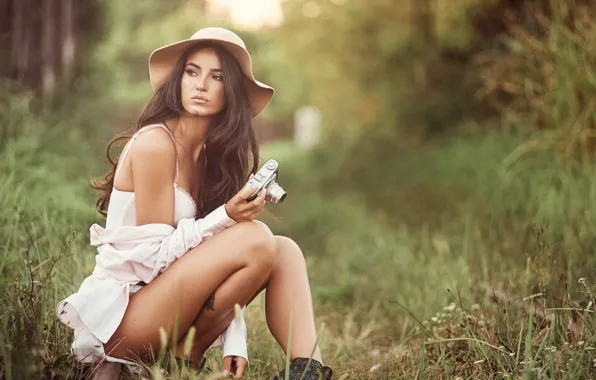 Picture girl, tattoo, the camera, legs, Alexander Jovanovic