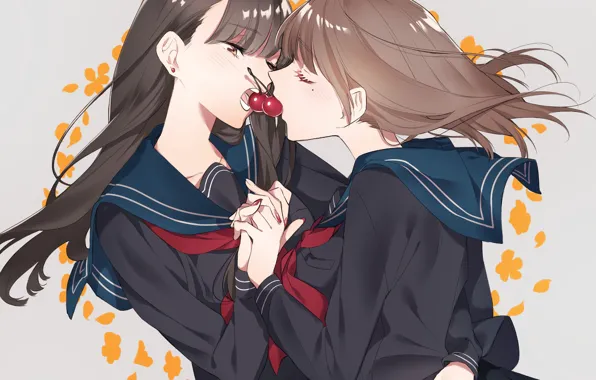 Picture pair, cherry, girl