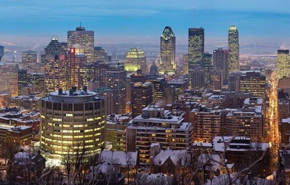 Picture city, night, building