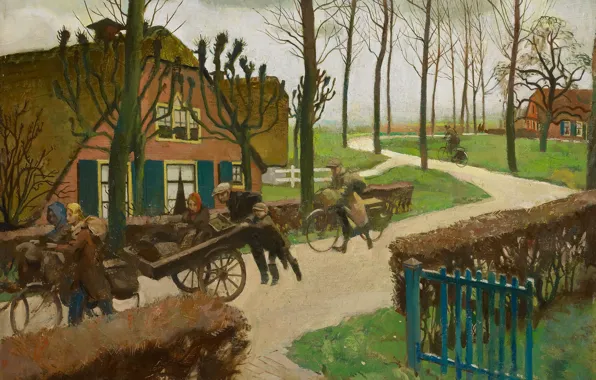 Picture street, home, picture, cart, Paul House, Hungry Winter