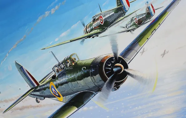 Aviation, war, figure, art, fighters, aircraft