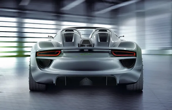 Picture machine, Concept, background, Porsche, rear view, Spyder, 918
