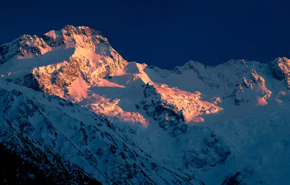 The sky, the sun, light, snow, landscape, mountains, nature, height