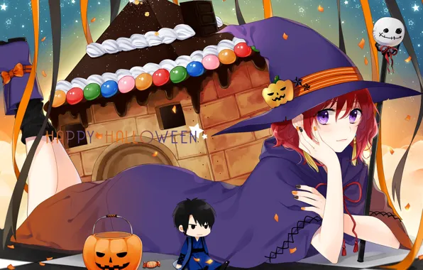 Pumpkin, halloween, lying on the floor, witch hat, Dawn Yona, Yona, Akatsuki no Yona, Last …