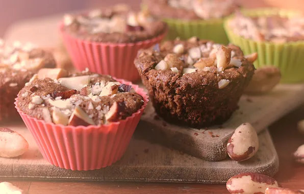 Food, nuts, cakes, sweet, cupcakes