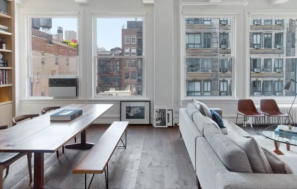 Download wallpaper style, interior, living room, dining room, New York ...