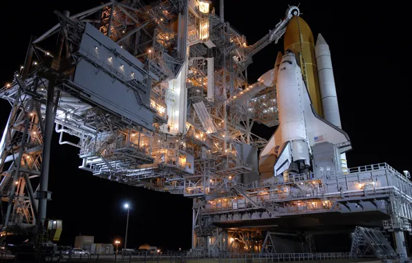 Night, Shuttle, spaceport