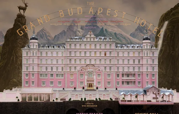 Movie, poster, adventure, 2014, comedy, drama, the the Grand Budapest hotel, Wes Anderson