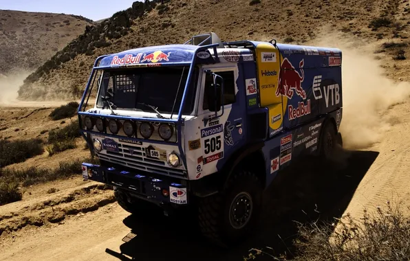Picture road, mountains, dust, truck, the front, Dakar, dakar, 4326-9
