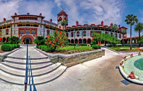 The building, FL, fountain, Florida, St Augustine, St. Augustine, Flagler College, Flagler College