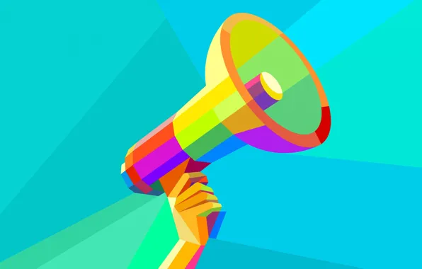 Vector, megaphone, low poly, horoscopemodel