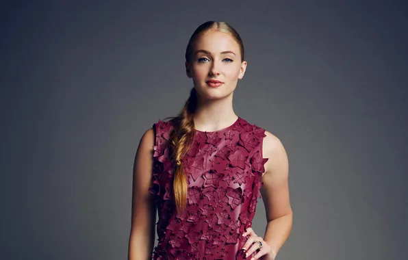 Look, pose, background, portrait, dress, actress, beauty, Sophie Turner