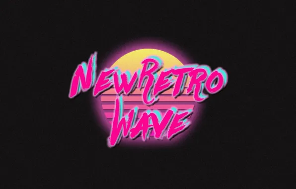 The sun, Music, Neon, Background, The inscription, Retro, Synthpop, Darkwave