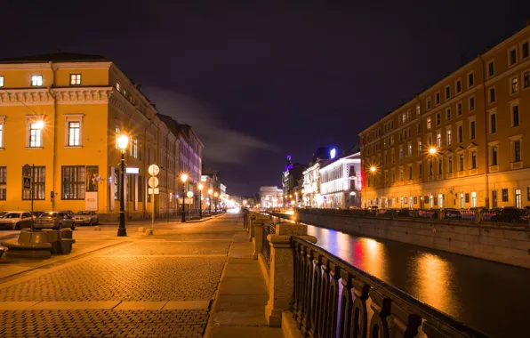 Night, Peter, Saint Petersburg, channel, Russia, Russia, SPb, St. Petersburg