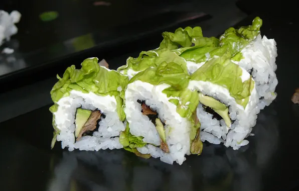 Leaves, fish, Japan, Japan, figure, slices, sushi, salad